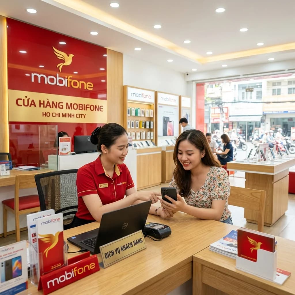 Không gian điểm giao dịch MobiFone Him Lam Quận 7